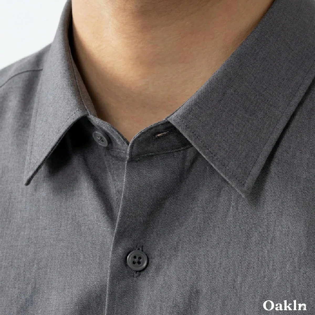 ノーアイロン シャツ 撥水 防汚 形態安定 レギュラースモールカラー-Oakln