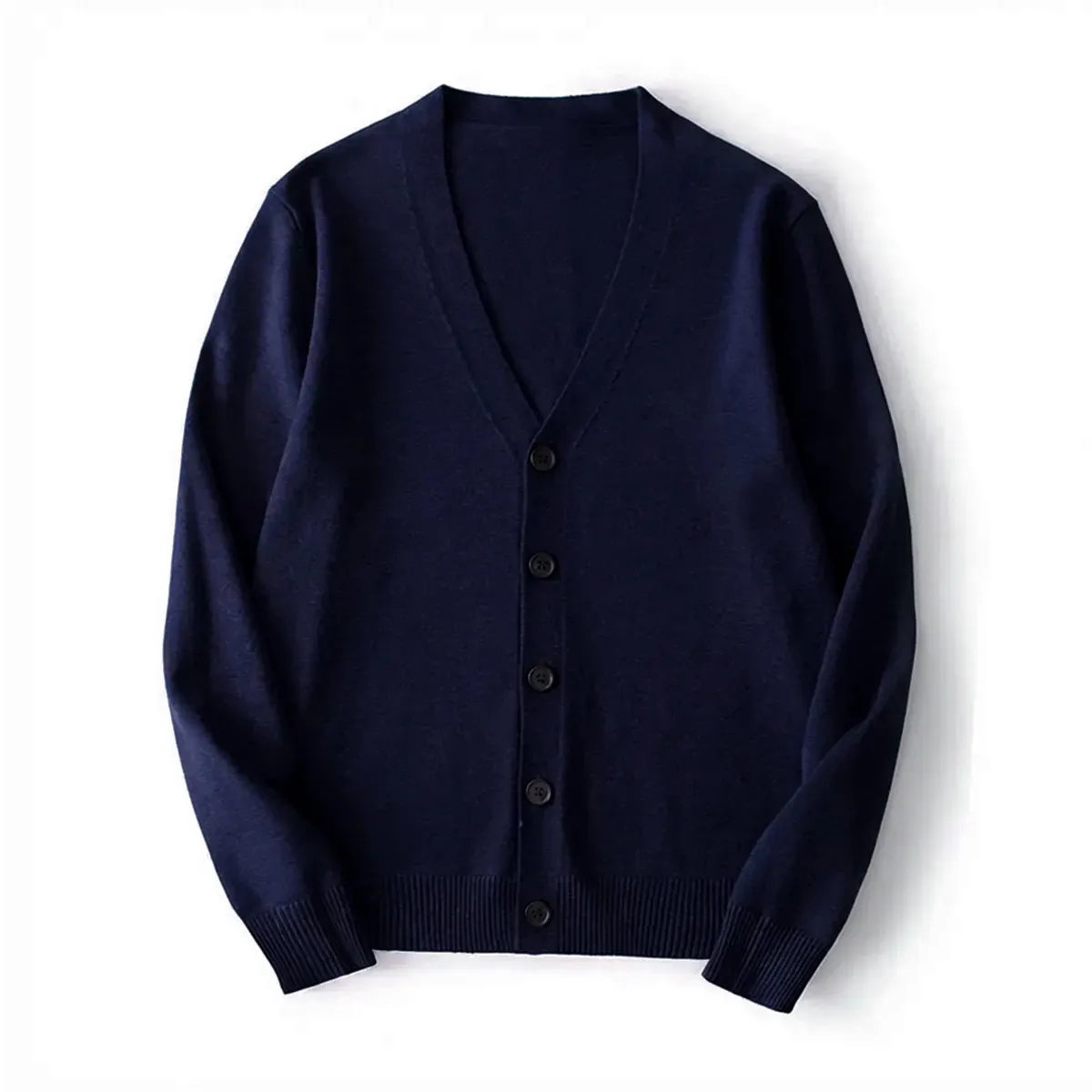 12ゲージ ウォッシャブル Vネック ニット カーディガン ビジネスカジュアル