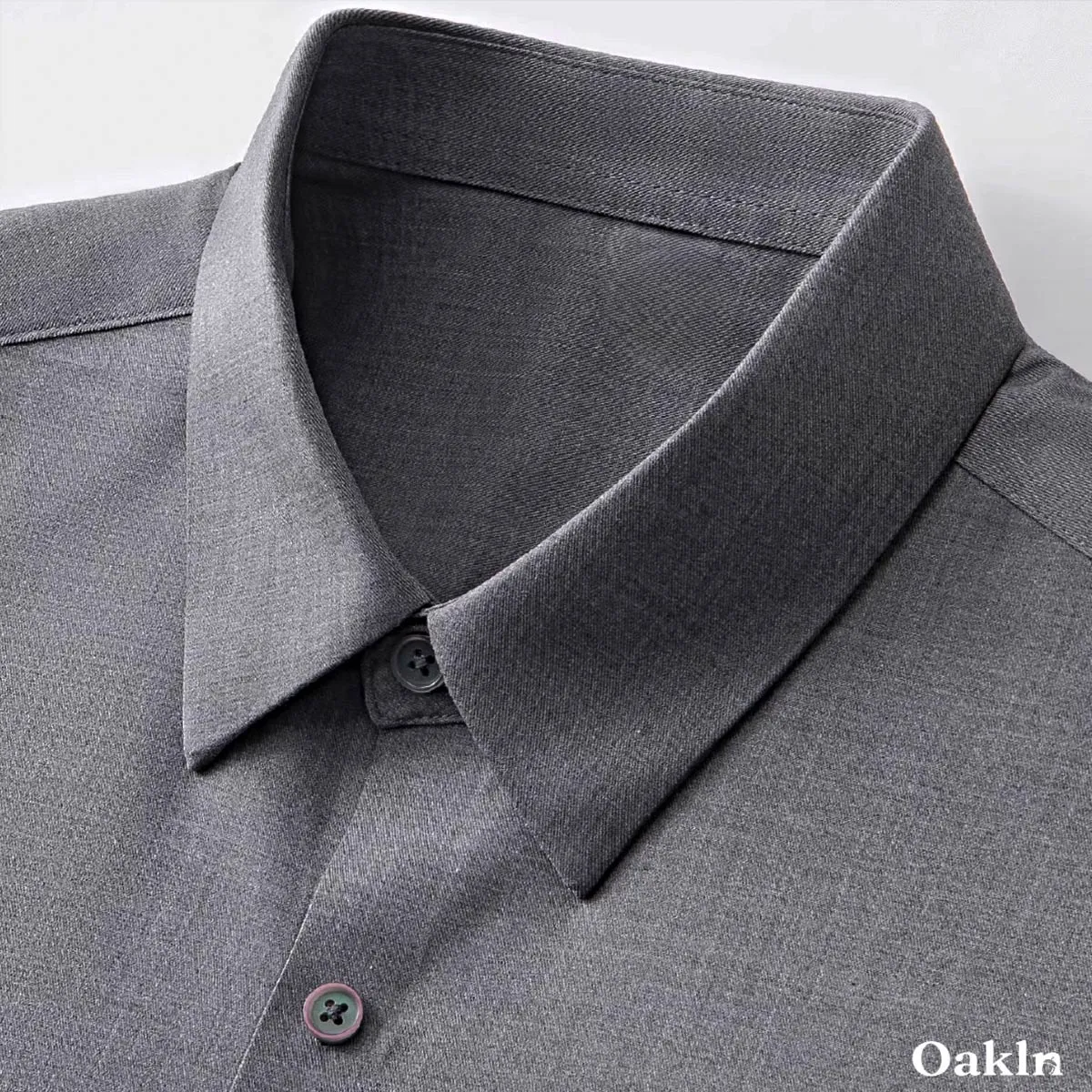 ノーアイロン シャツ 撥水 防汚 形態安定 レギュラースモールカラー-Oakln