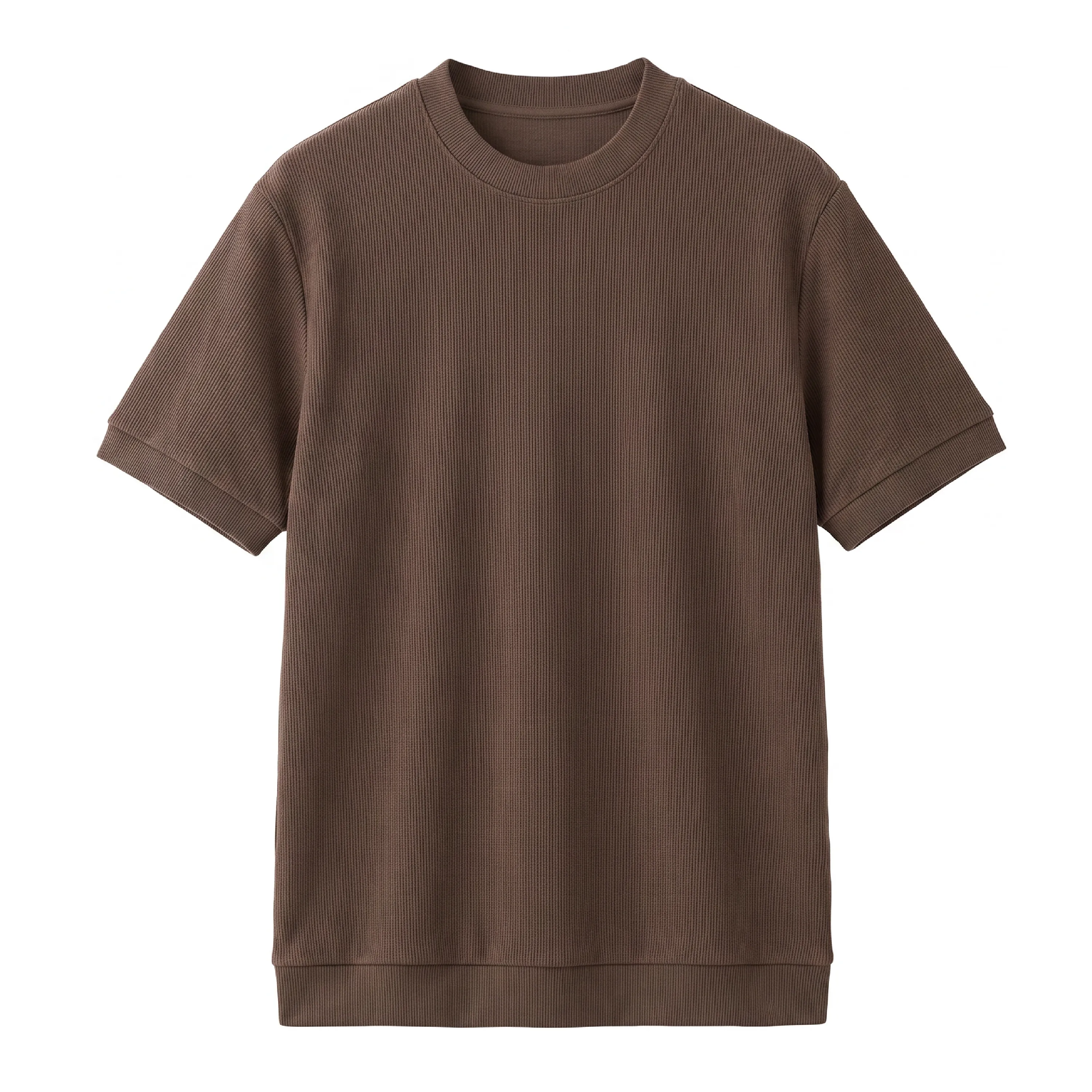 リヨセル半袖Tシャツ メンズ 初秋ジャケットインナー クルーネックニット リブ裾 帯電しにくい きれいな落ち感 通気性