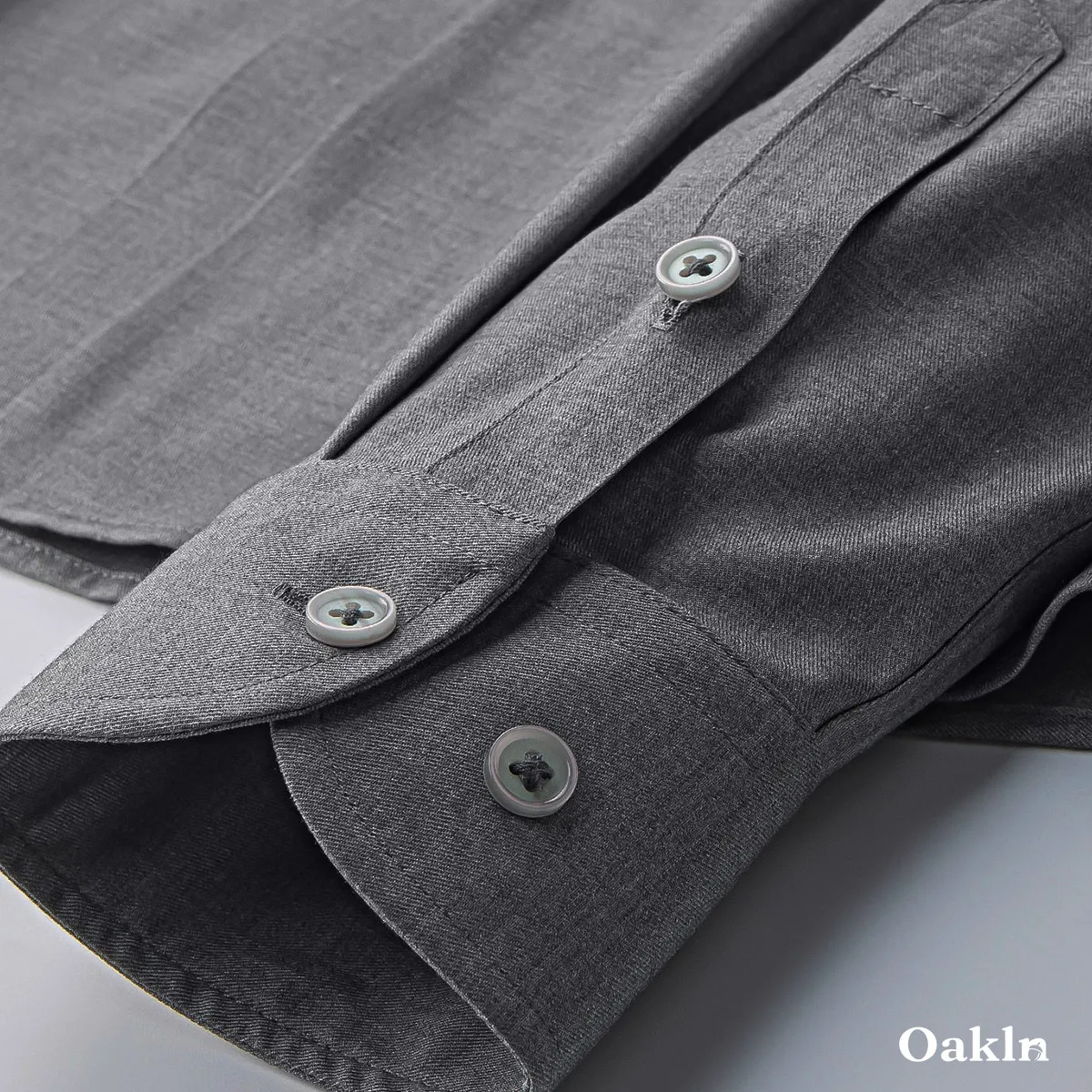 ノーアイロン シャツ 撥水 防汚 形態安定 レギュラースモールカラー-Oakln