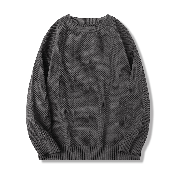 5色展開　無地パイナップル編みニット-oakln