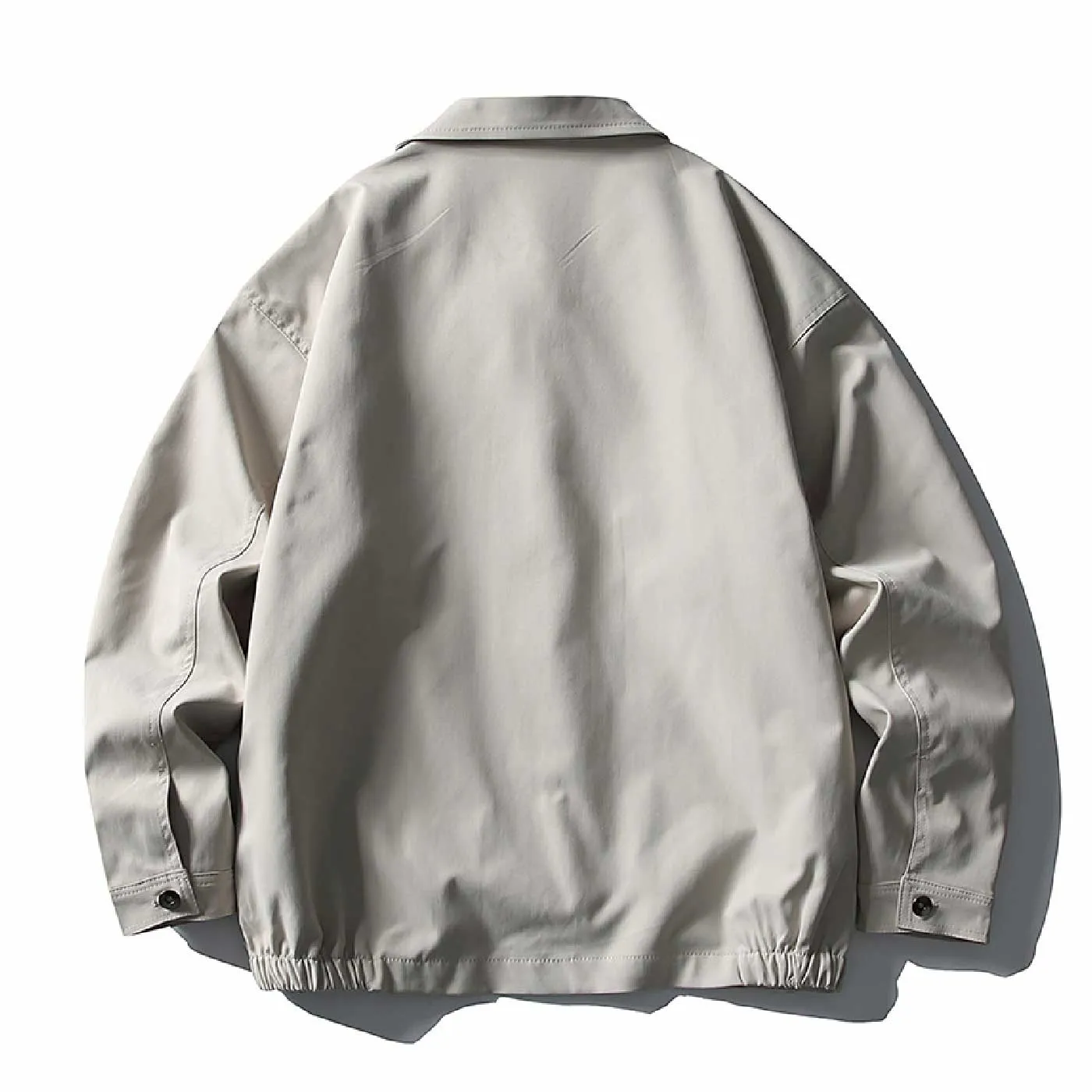 スイングトップ メンズ 春秋 水洗い可 イージーケア 折り襟 ジャケット マット質感 裾ゴム 大人 無地 ライトアウター