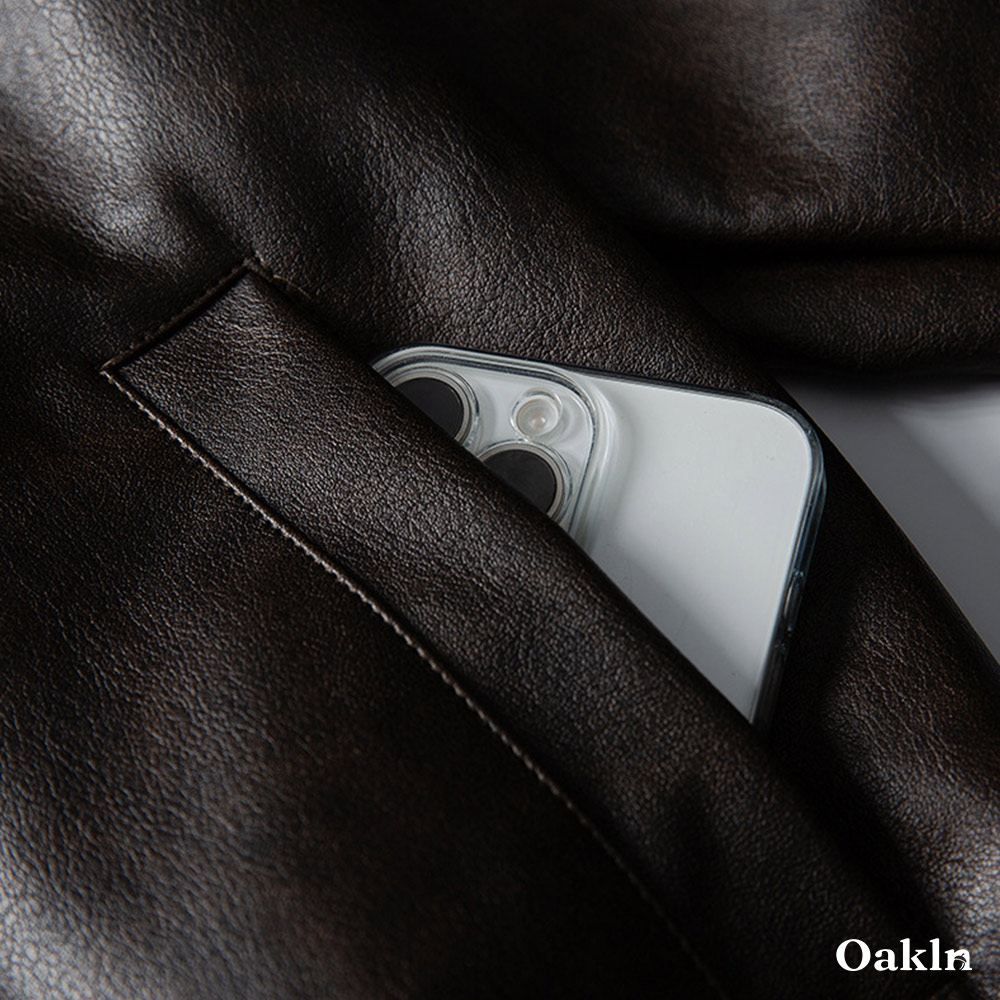 アメリカンヴィンテージ　 エコレザーライダースジャケット-oakln