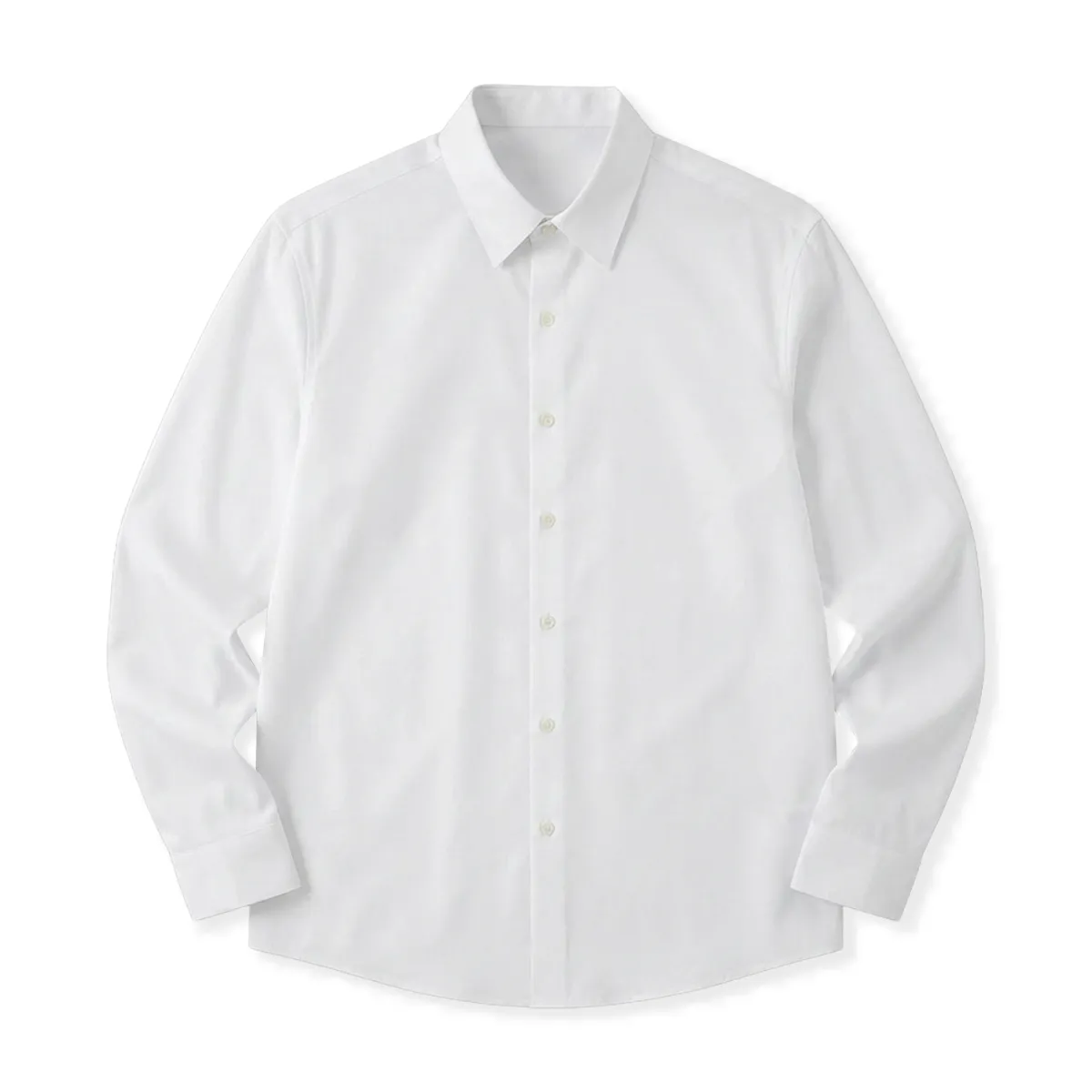 モダール混 ノンアイロン 60番手 ストレッチシャツ 形態安定性 ビジネス通勤 無地シャツ-Oakln