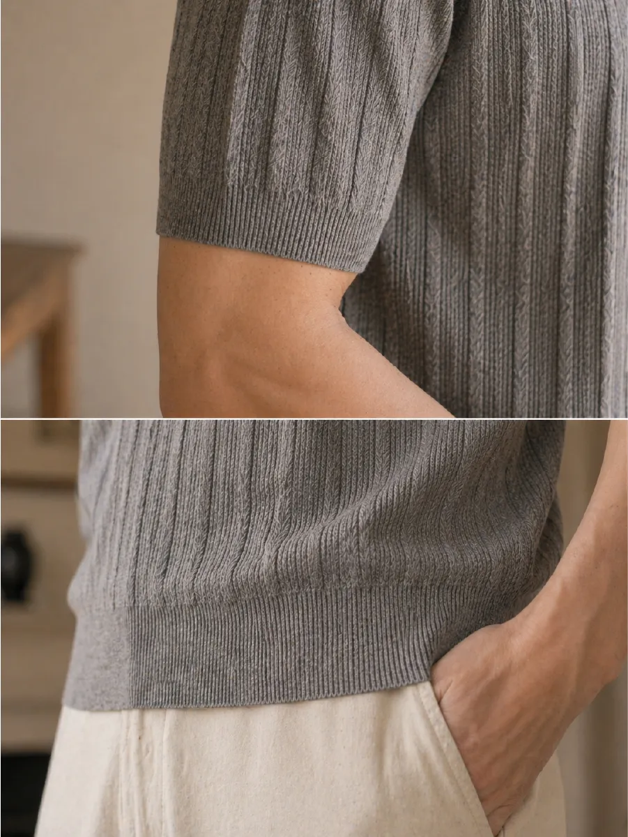 【型崩れしにくい】リブ仕様の裾で、すっきりとしたシルエットをキープ。