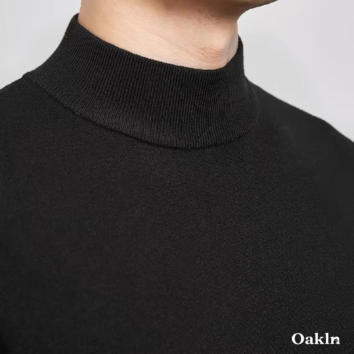 メンズ ハーフハイネック ニット 14ゲージ セーター 洗濯機洗いOK 綿混 きめ細かな平織り ゆったり 体型カバー  春秋冬向け