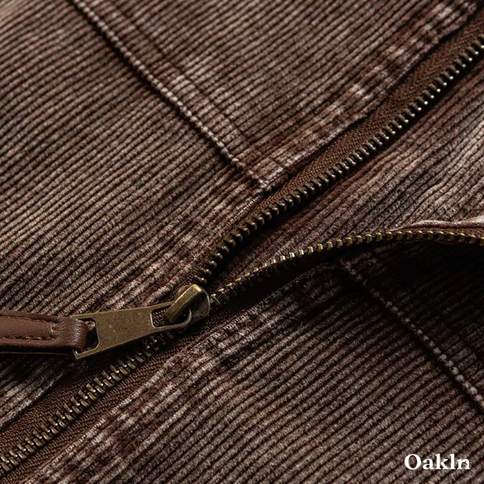 ヴィンテージ加工ウォッシュ コーデュロイ 　 ハリントンジャケット-oakln