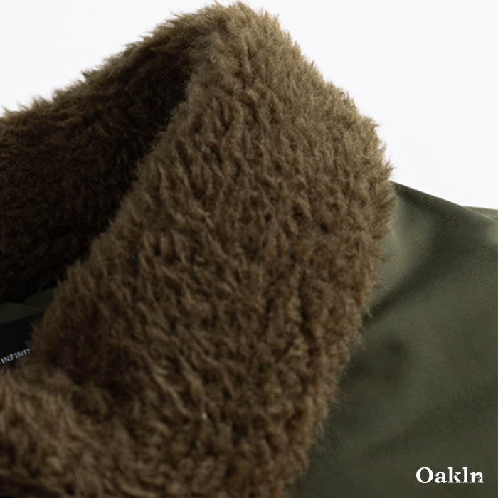 ボア折り襟中綿フライトジャケット-oakln