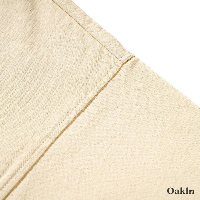 生成り色　コットンヘリンボーン和風半纏-oakln