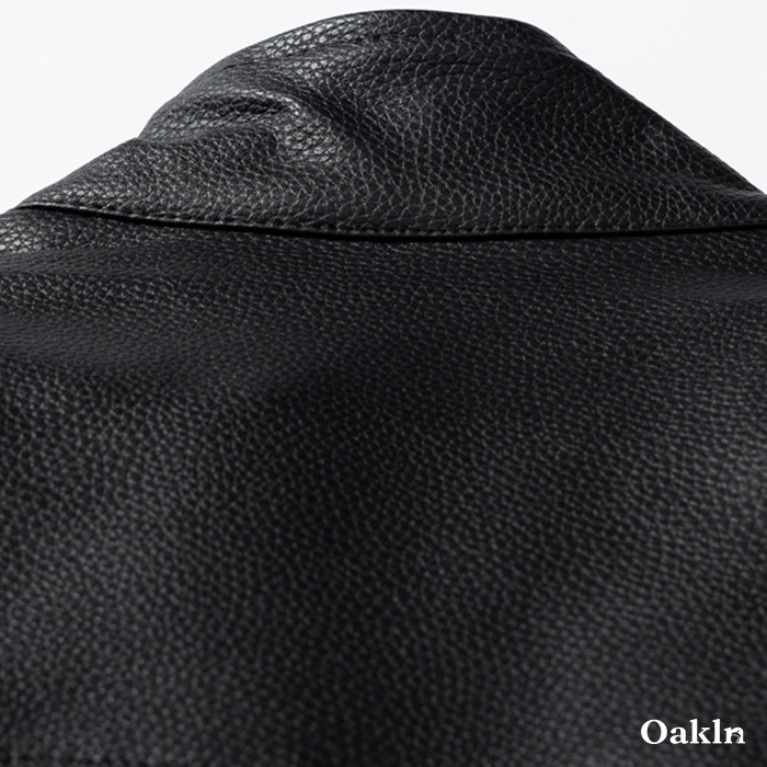 エコレザーシュリンク加工　クラシック中綿入りライダースジャケット-oakln