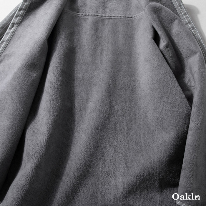 厚手起毛　ストライプカジュアルシャツ（裏起毛）-oakln