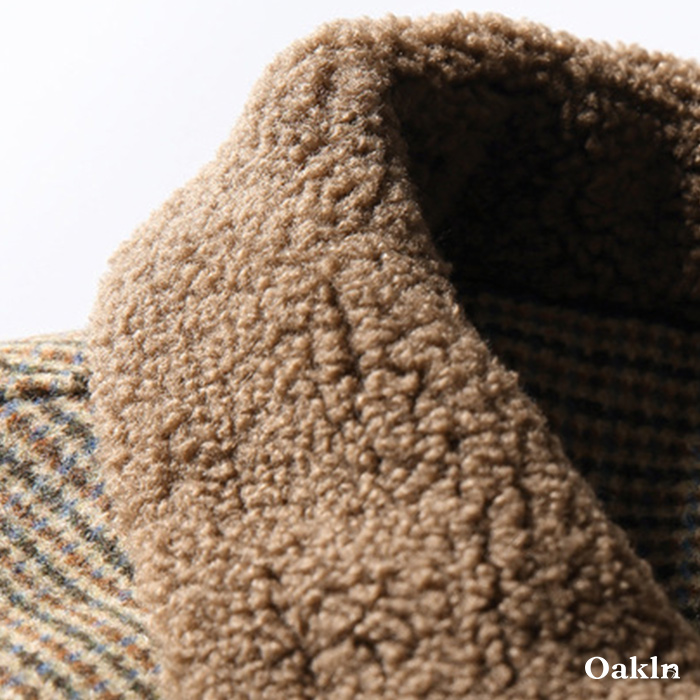 アメリカヴィンテージ　ウール混ハウンドトゥース柄中綿入りラシャハンティングジャケット-oakln