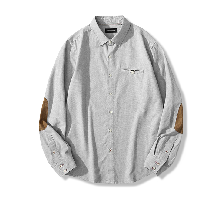 スエード調エルボーパッチ　オックスフォードシャツ-oakln