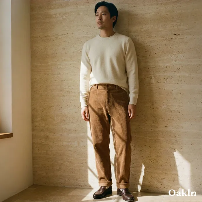 ヘビーウェイトコーデュロイストレートワークパンツ　厚手防寒