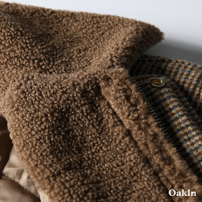 アメリカヴィンテージ　ウール混ハウンドトゥース柄中綿入りラシャハンティングジャケット-oakln