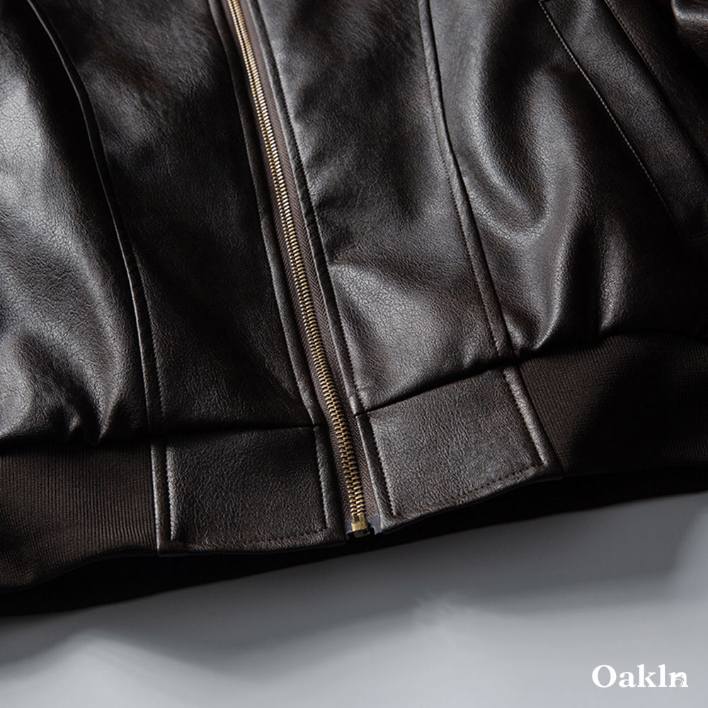 アメリカンヴィンテージ　 エコレザーライダースジャケット-oakln