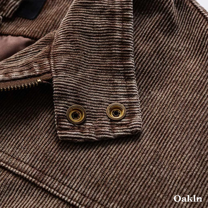 ヴィンテージ加工ウォッシュ コーデュロイ 　 ハリントンジャケット-oakln