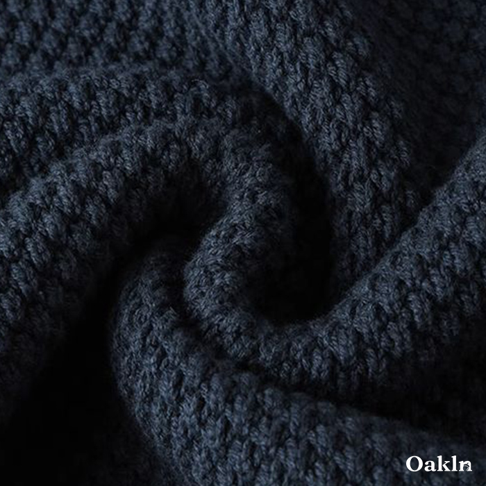 パイナップル編みタートルネック無地ニット-oakln