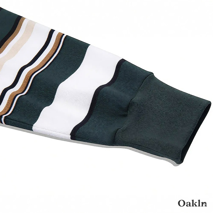 9.9オンスアメリカンスタイル先染めボーダー長袖Tシャツ