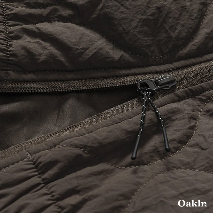 撥水＆シワ感素材 ひょうたんキルティング ハーフボタン ベースボールカラープルオーバー-oakln