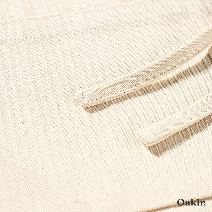 生成り色　コットンヘリンボーン和風半纏-oakln