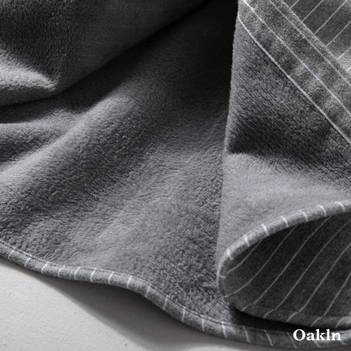 厚手起毛　ストライプカジュアルシャツ（裏起毛）-oakln