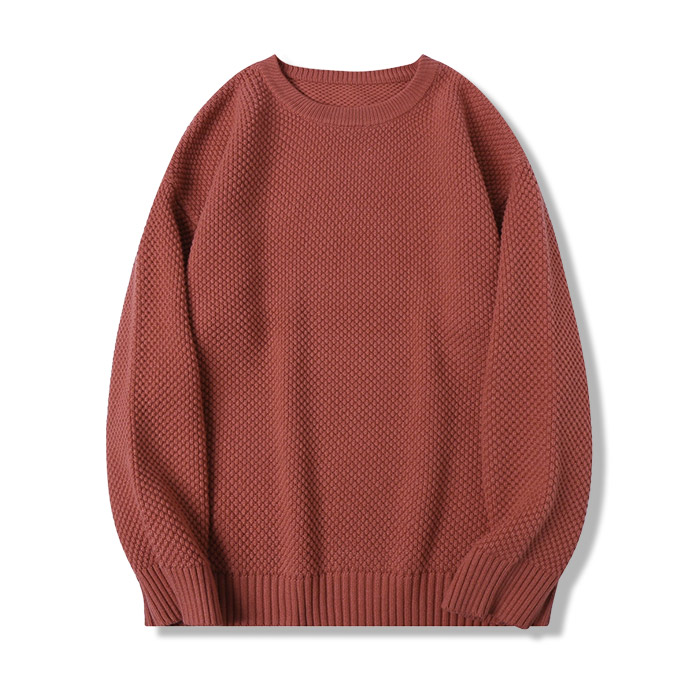 5色展開　無地パイナップル編みニット-oakln