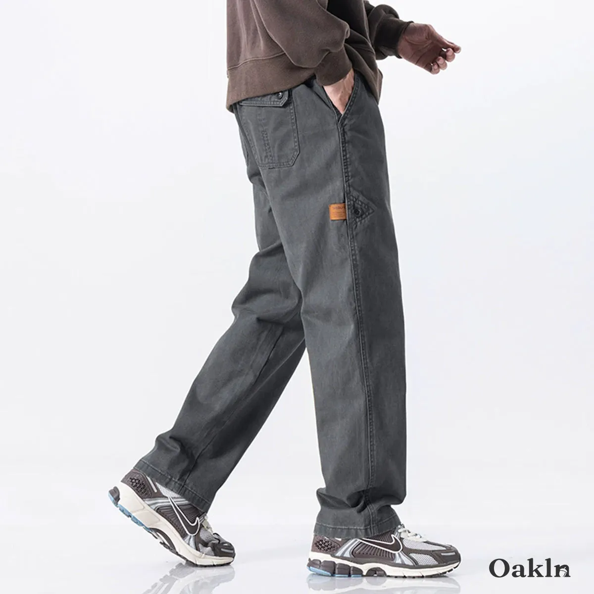 ウエストゴム ワイド ストレートシルエット 100%コットン 洗濯機洗い可 カジュアルパンツ ワークパンツ 