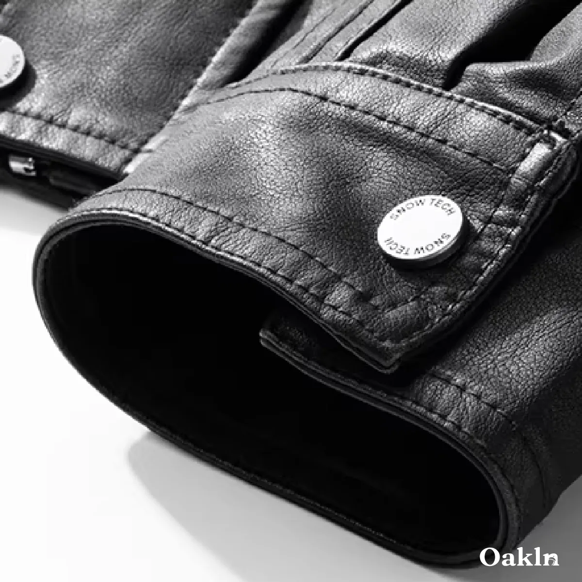 ヴィンテージ風 PUレザー スタンドカラー ジャケット ブルゾン｜ゴム裾 立ち襟 防風 -Oakln