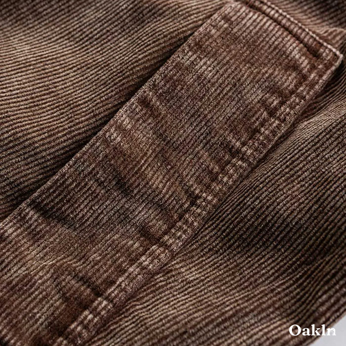 ヴィンテージ加工ウォッシュ コーデュロイ 　 ハリントンジャケット-oakln