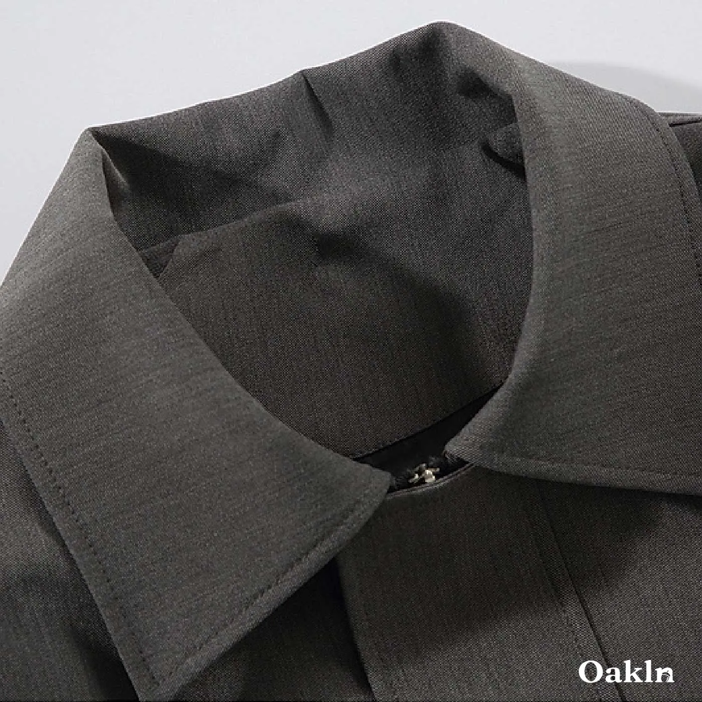 スウィングトップ メンズ 比翼仕立て／隠し前立て 折り襟 ジャケット  ツイル風 きれいめ 落ち着いた印象 無地 裾ゴム ショート丈 春秋 ビジネスカジュアル兼用