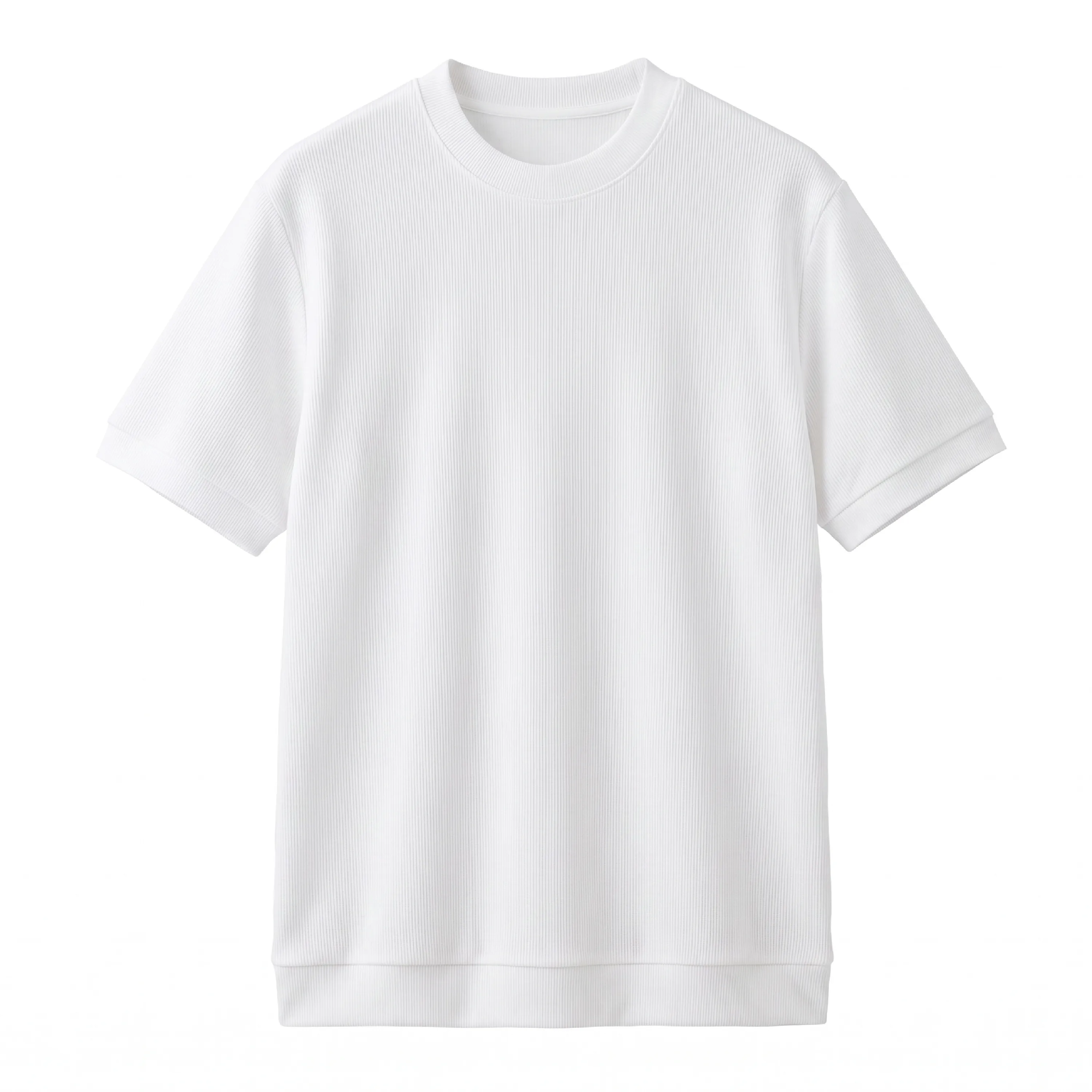 リヨセル半袖Tシャツ メンズ 初秋ジャケットインナー クルーネックニット リブ裾 帯電しにくい きれいな落ち感 通気性