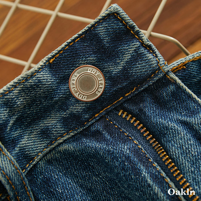 クラシック着回し自在　コットンデニムパンツ-oakln
