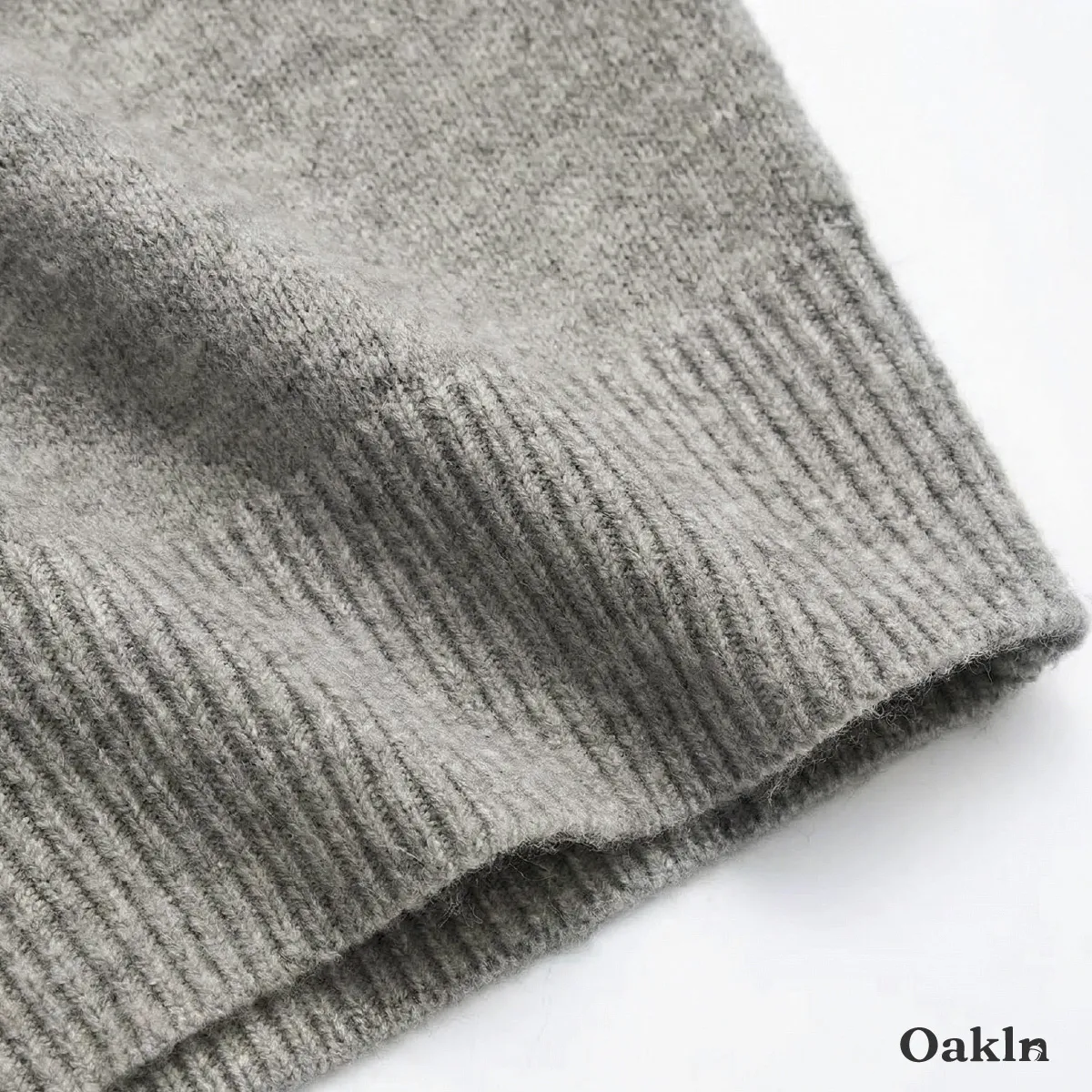 ウォッシャブル ヘンリーネック ニット セーター 柔らい肌触り 洗濯機洗い可能-Oakln