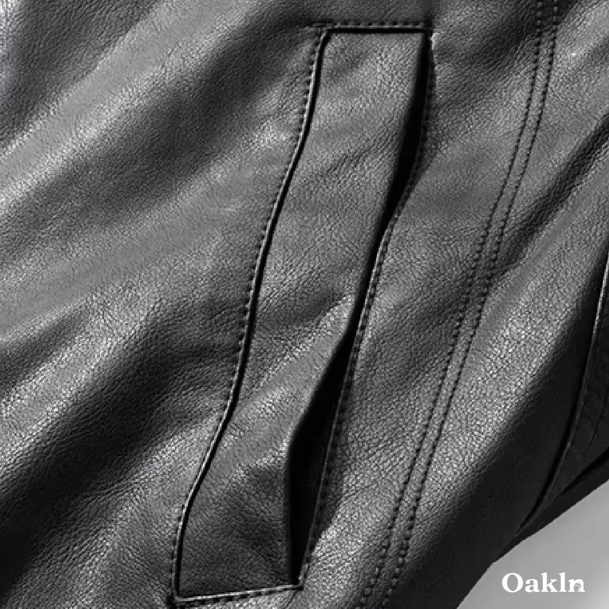 ヴィンテージ風 PUレザー スタンドカラー ジャケット ブルゾン｜ゴム裾 立ち襟 防風 -Oakln