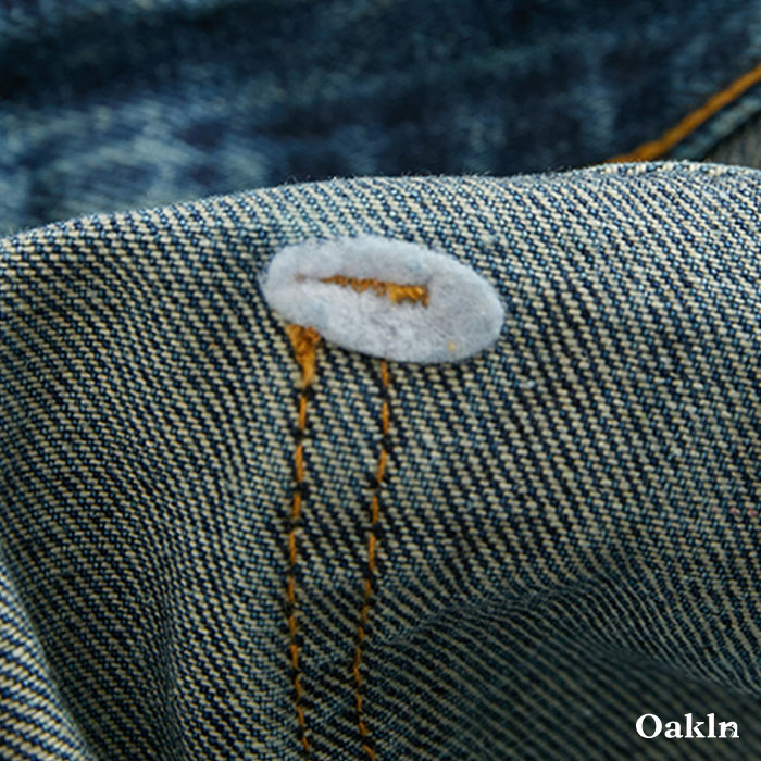 クラシック着回し自在　コットンデニムパンツ-oakln