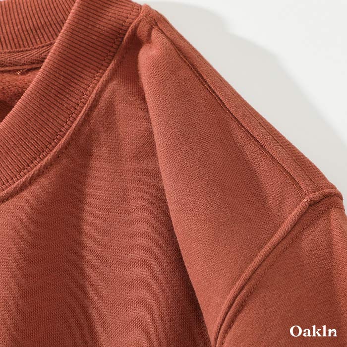 マストバイ無地ベーシッククルーネックスウェット-oakln