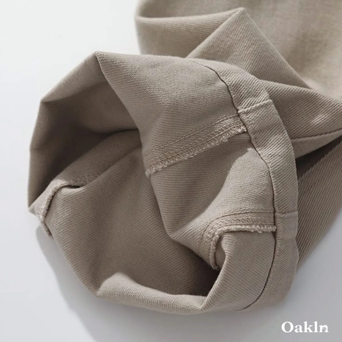 コットンツイル カジュアルパンツ 100％コットン ウエストゴム ワイドシルエット 春秋