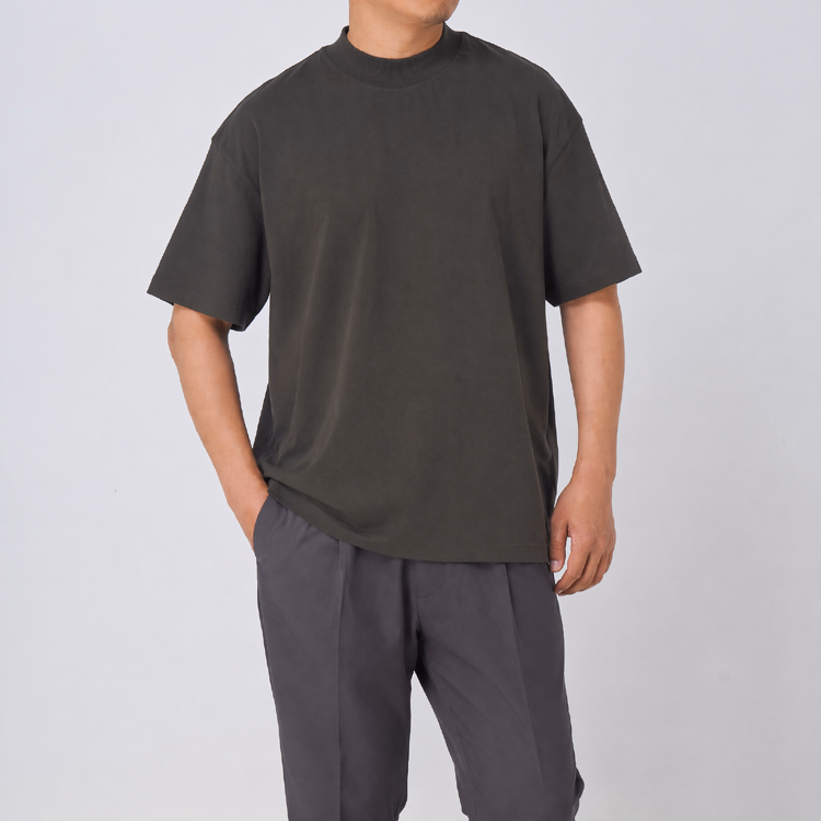 汗をかいても肌にまとわりつきにくい  270gヘビーウェイトコットンTシャツ  ゆったりシルエット  ドロップショルダー  五分袖
