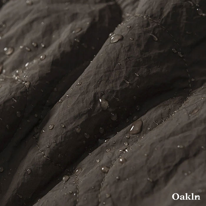 撥水＆シワ感素材 ひょうたんキルティング ハーフボタン ベースボールカラープルオーバー-oakln