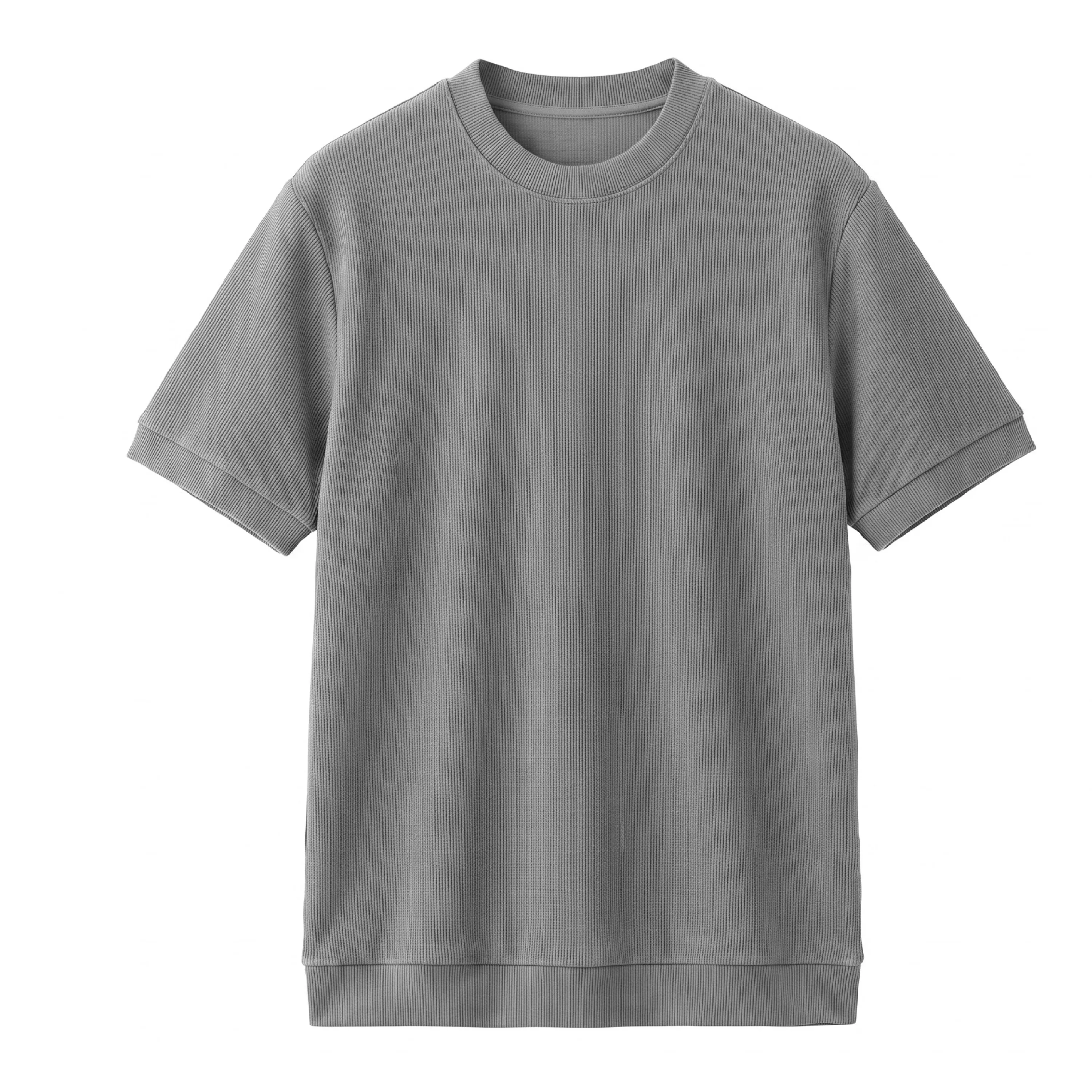リヨセル半袖Tシャツ メンズ 初秋ジャケットインナー クルーネックニット リブ裾 帯電しにくい きれいな落ち感 通気性