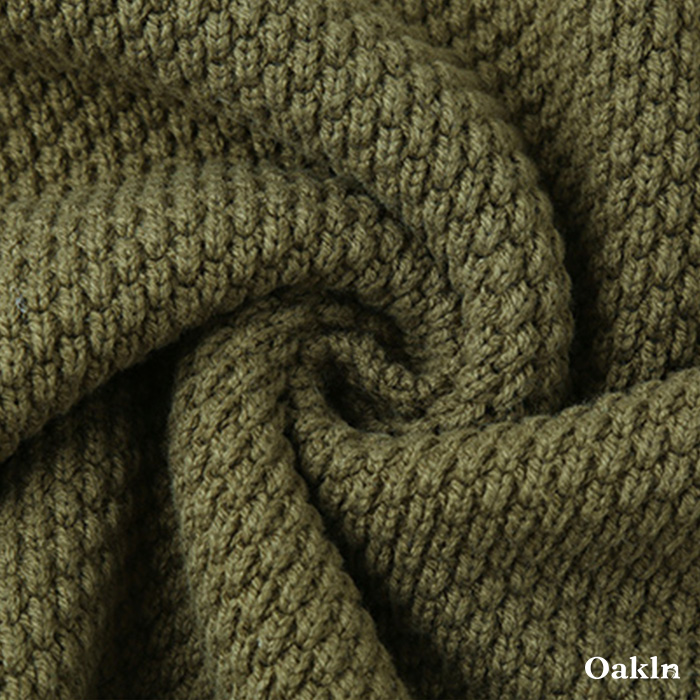 5色展開　無地パイナップル編みニット-oakln