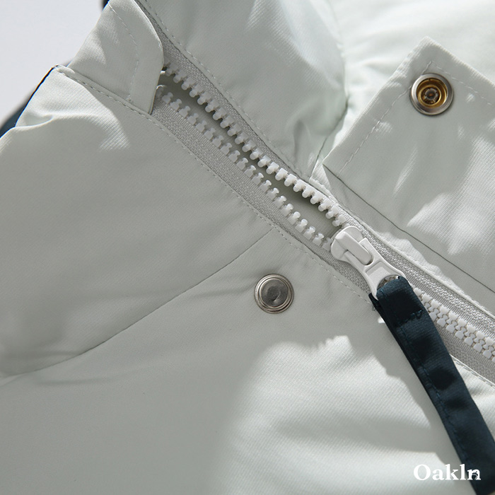 レトロスポーツ風　配色スタンドカラー中綿ジャケット