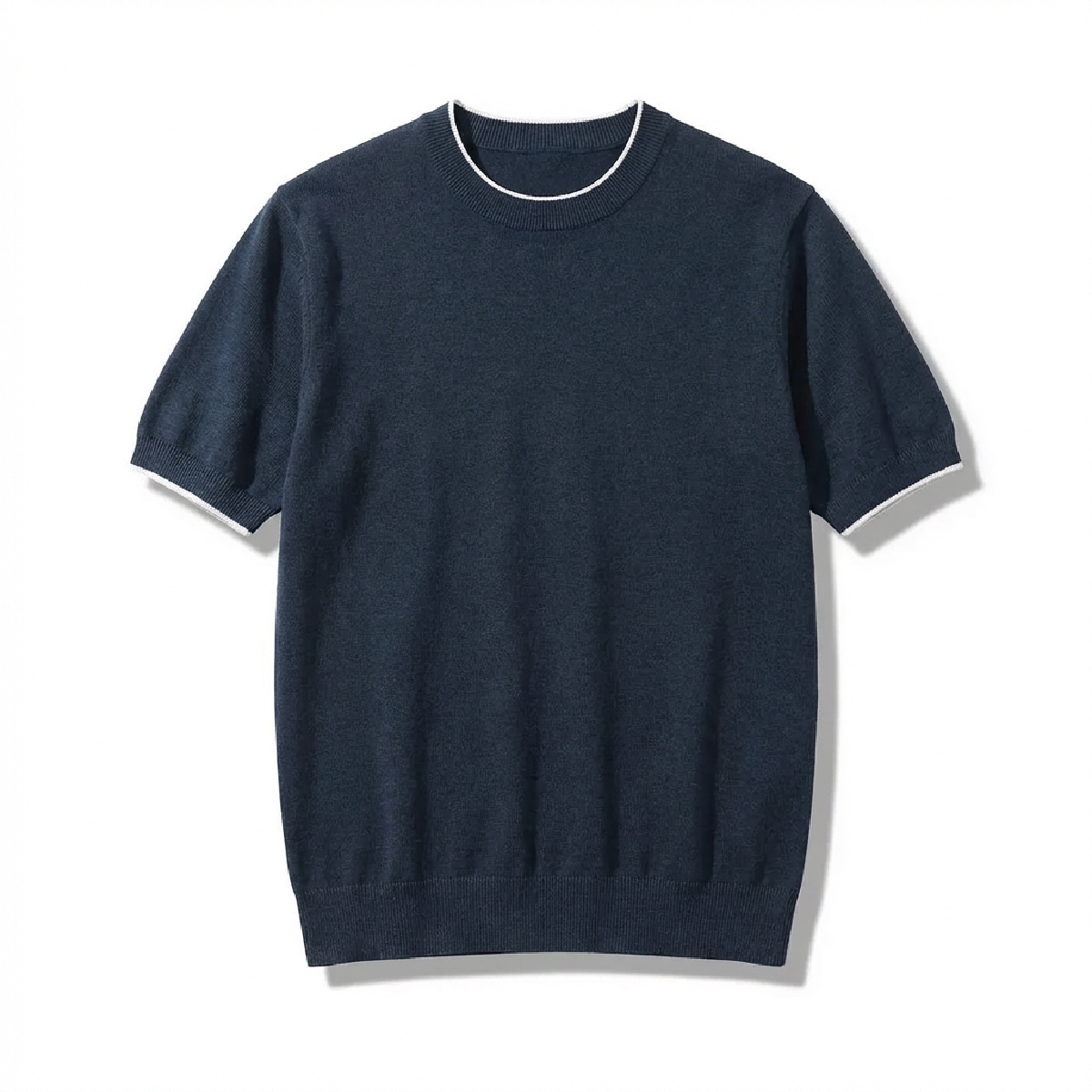 接触涼感 透けにくい メンズシルク混紡ニット