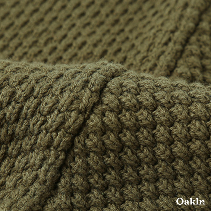 5色展開　無地パイナップル編みニット-oakln