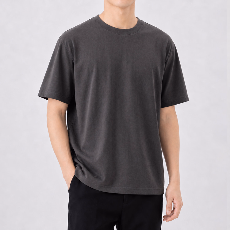 Oakln-リヨセル×リネン混 半袖Tシャツ 涼しく快適 通気性 洗濯機OK 型くずれしにくい