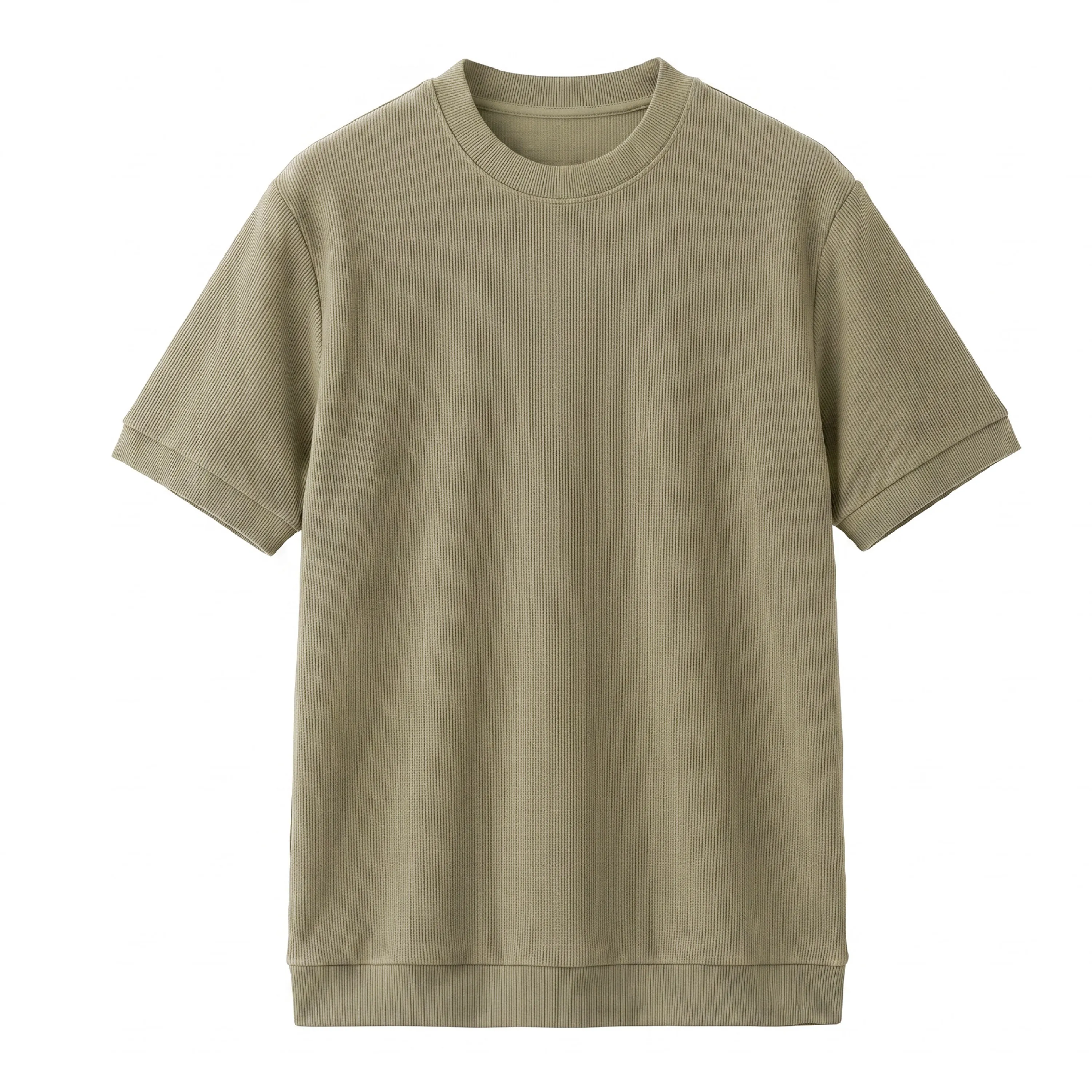 リヨセル半袖Tシャツ メンズ 初秋ジャケットインナー クルーネックニット リブ裾 帯電しにくい きれいな落ち感 通気性