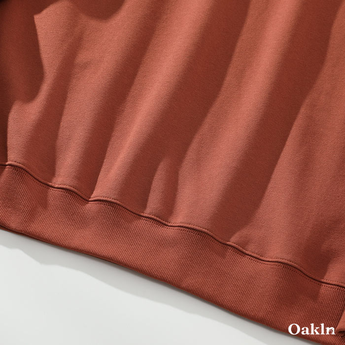 マストバイ無地ベーシッククルーネックスウェット-oakln