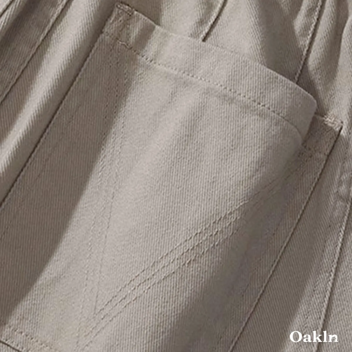 コットンツイル カジュアルパンツ 100％コットン ウエストゴム ワイドシルエット 春秋